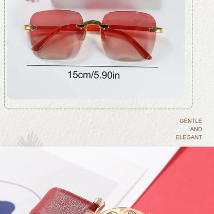 Fashion Women Watches Glasses Wallet Set Casual Leather Belt Quartz Wristwatches Ladies Tassel Pendant Wallet Montre Femme